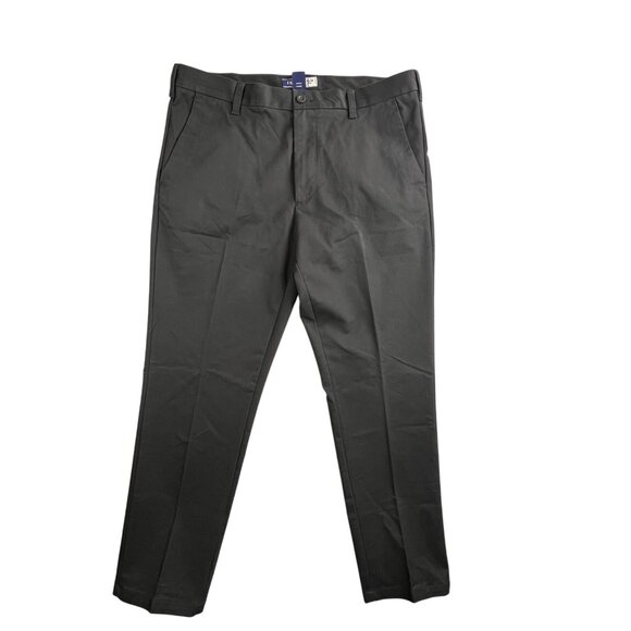 Izod Pants Mens 36x30 Black Slim Fit Stretch Chino Dress Trousers Performance - Picture 1 of 16